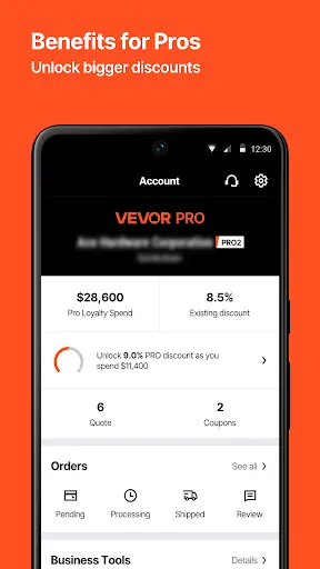 VEVOR screenshot