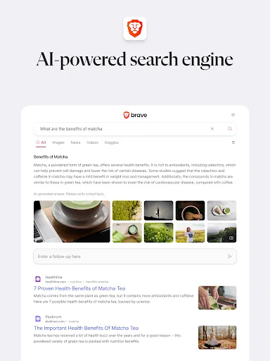 Brave Private Web Browser, VPN screenshot